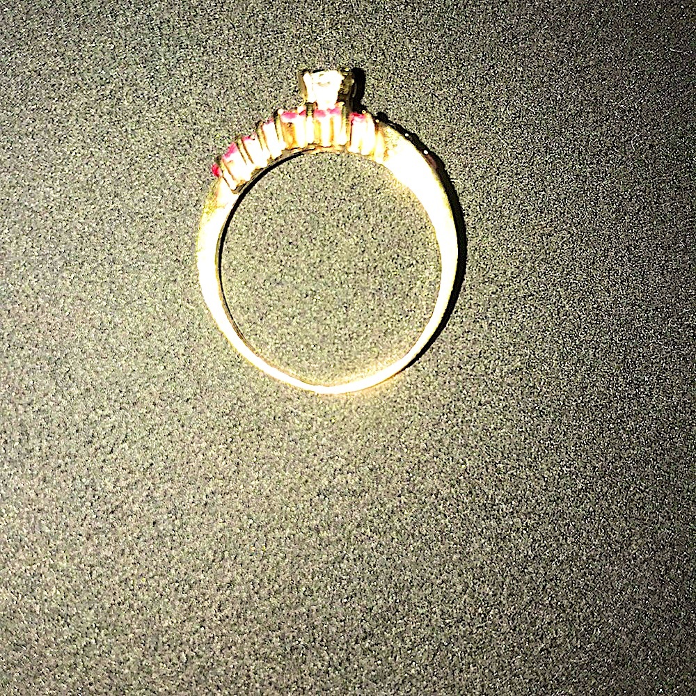 14kt yellow gold Ruby &1/4 Ct Diamond Ring - Picture 8 of 9
